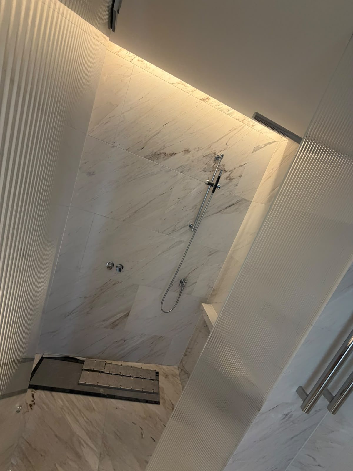 Bathroom renovation by Alta-Reno Services — rainfall shower fitting